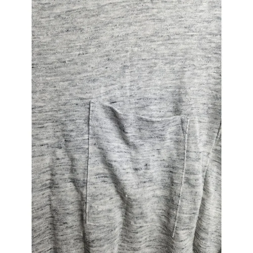 Sundance Rowan Flutter Side Blouse Linen Sz S pocket heathered gray beach boho - Picture 6 of 9